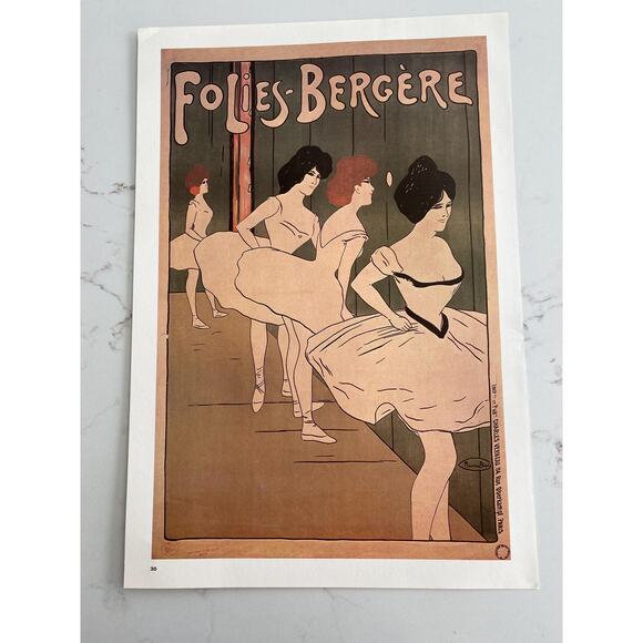 Folies Bergère, Moulin Rouge, Tu Marches, Music Hall Posters, Book Page, Paris, - Picture 2 of 5